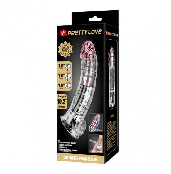 PRETTY LOVE - Celarus Extension Penis Sleeve (Transparent)